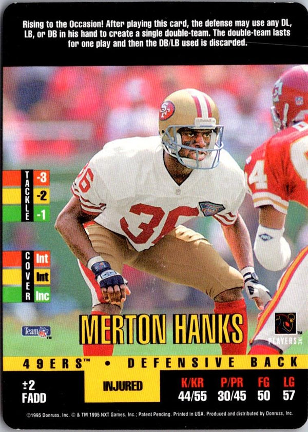 1995 Donruss Red Zone Merton Hanks #NNO