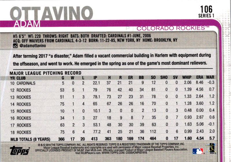 2019 Topps Adam Ottavino