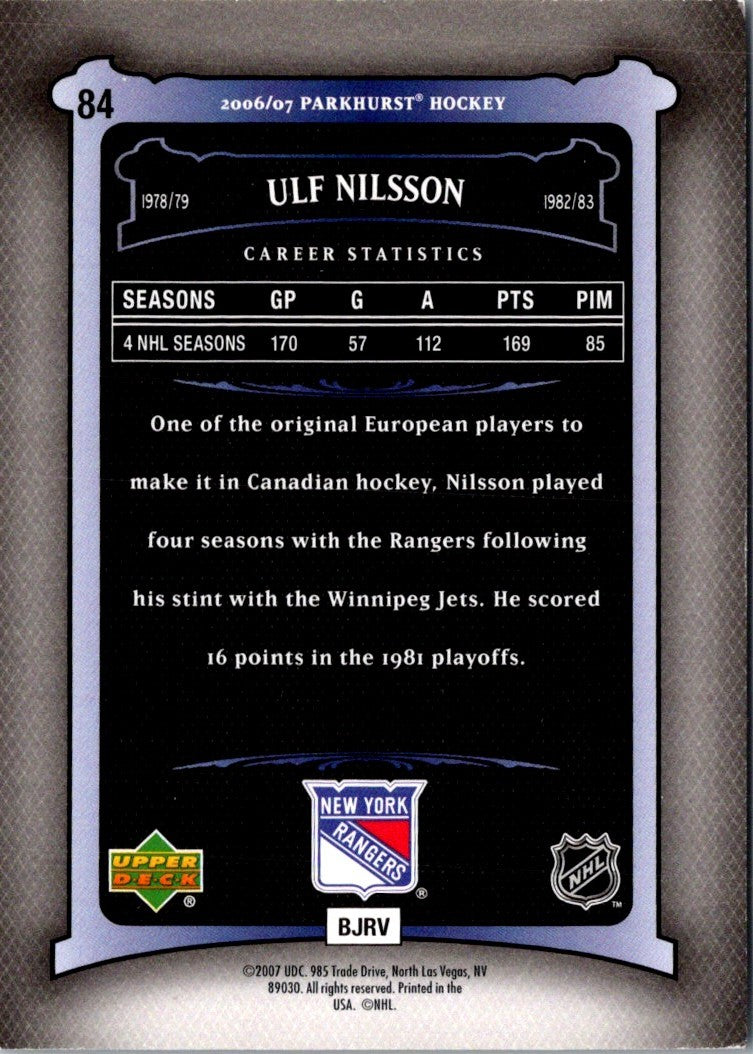 2006 Parkhurst Ulf Nilsson