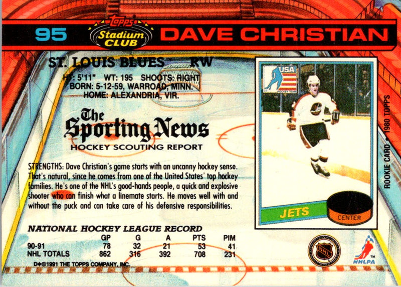 1991 Stadium Club Dave Christian