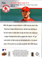 2008 Upper Deck Josh Beckett #744