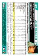 2004 Topps Opening Day Josh Beckett