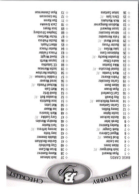 2010 Bowman Checklists Blue Hobby Checklist Checklist 1 #1