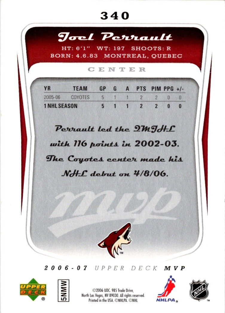 2006 Upper Deck MVP Joel Perrault