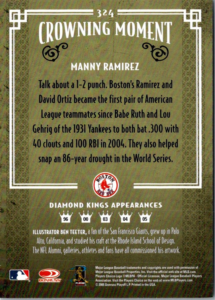 2005 Donruss Diamond Kings Manny Ramirez