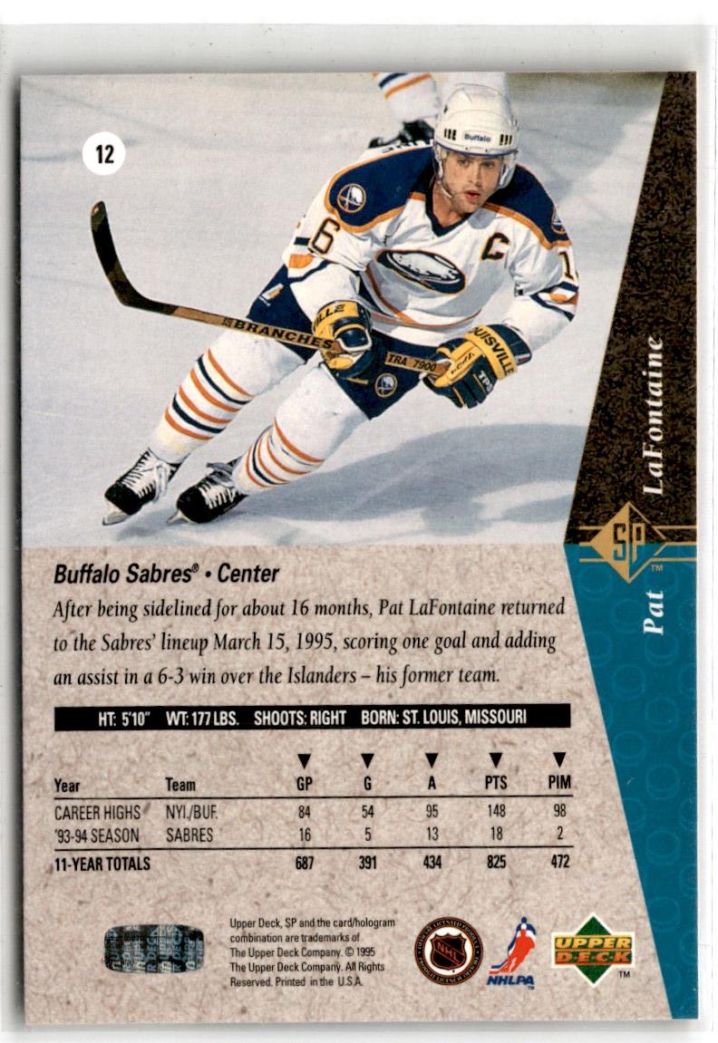 1994 SP Die Cut Pat LaFontaine