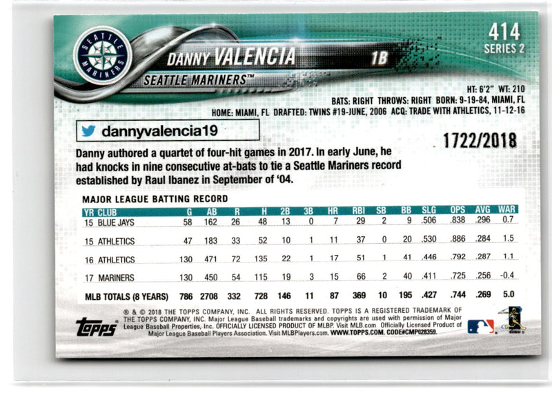 2018 Topps Danny Valencia