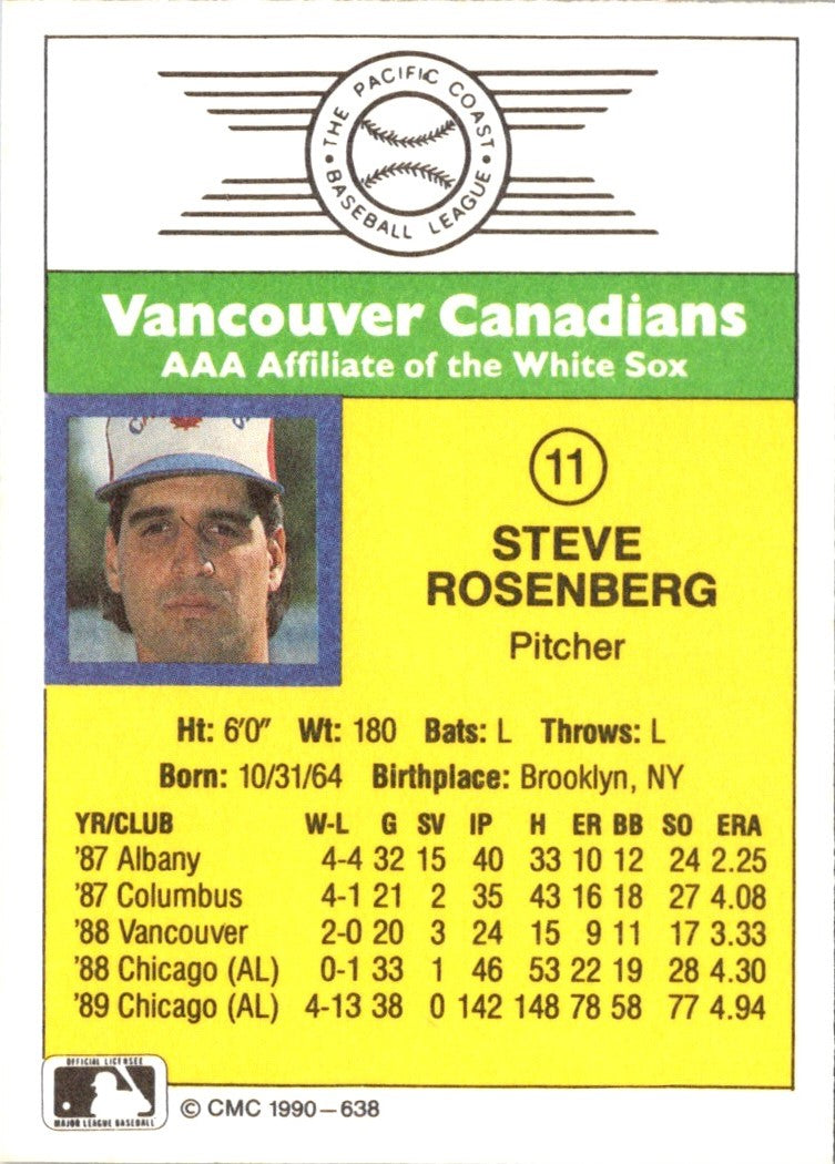 1990 CMC Vancouver Canadians Steve Rosenberg