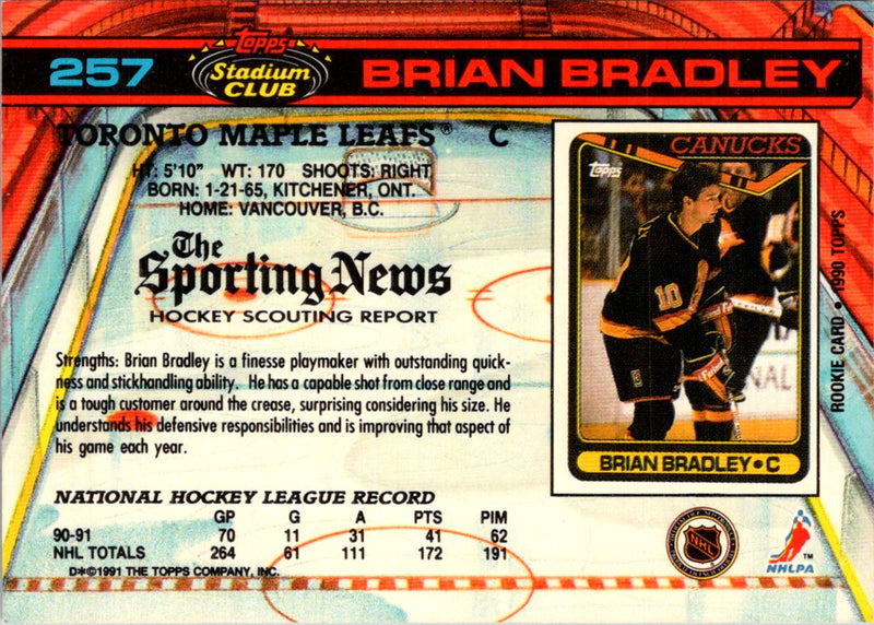 1991 Stadium Club Brian Bradley