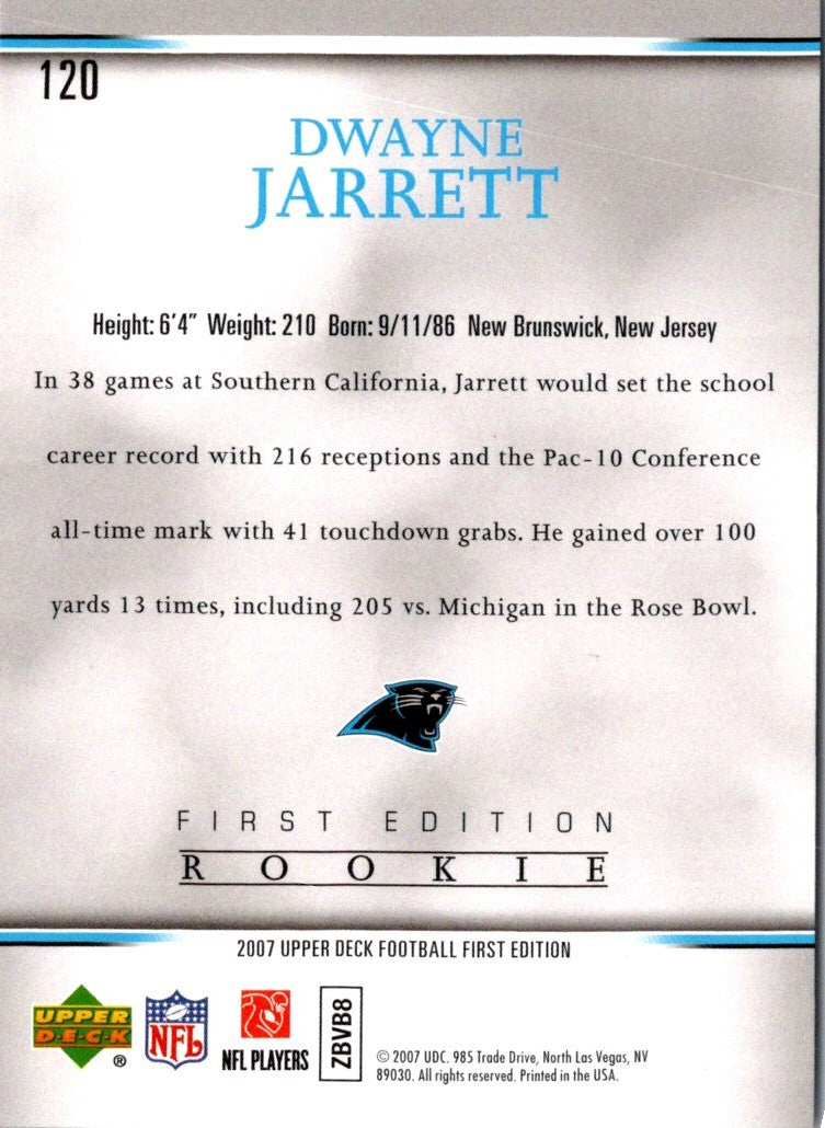 2007 Upper Deck First Edition Dwayne Jarrett