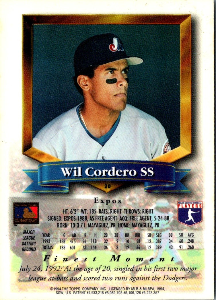 1994 Finest Wil Cordero