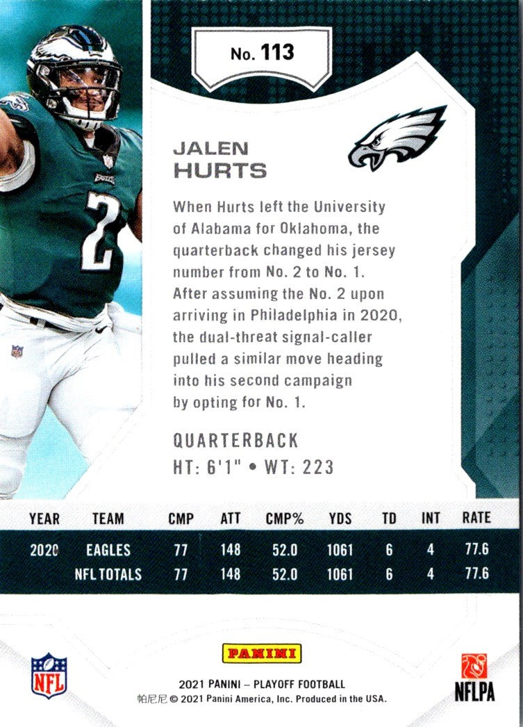 2021 Panini Playoff Jalen Hurts