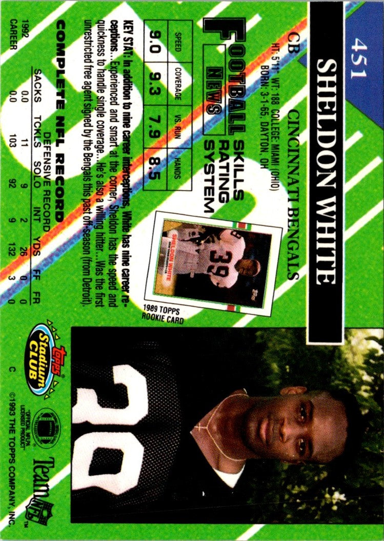 1993 Stadium Club Super Teams Bowl Sheldon White