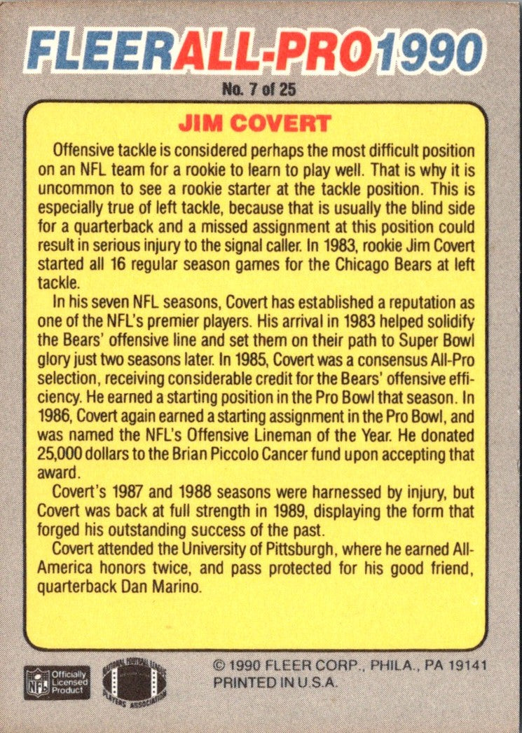 1990 Fleer All-Pro Jim Covert