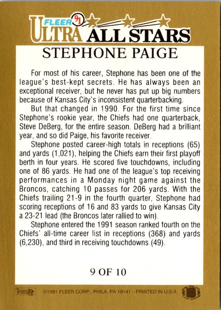 1991 Ultra All Stars Stephone Paige
