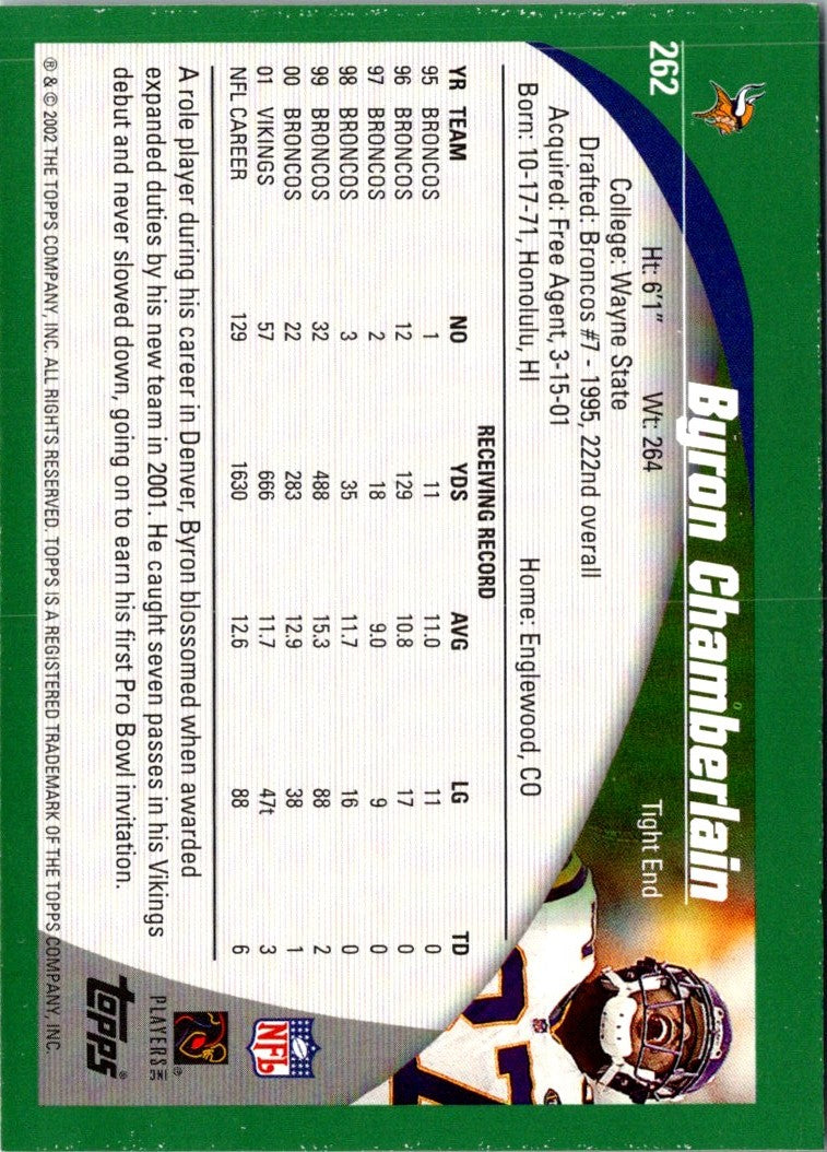 2002 Topps Byron Chamberlain