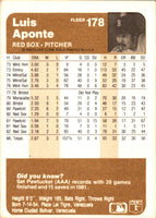 1983 Fleer Luis Aponte #178 Rookie