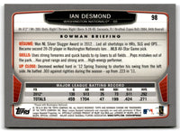 2013 Bowman Chrome Ian Desmond #98