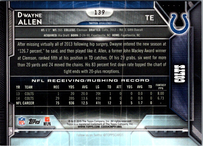 2015 Topps Dwayne Allen