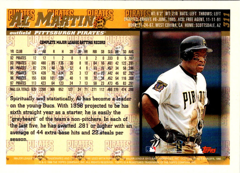 1998 Topps Minted in Cooperstown Al Martin