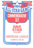 1985 Topps Glossy All-Stars Dave Stieb