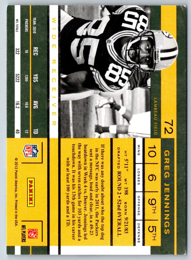 2012 Panini Gridiron Greg Jennings