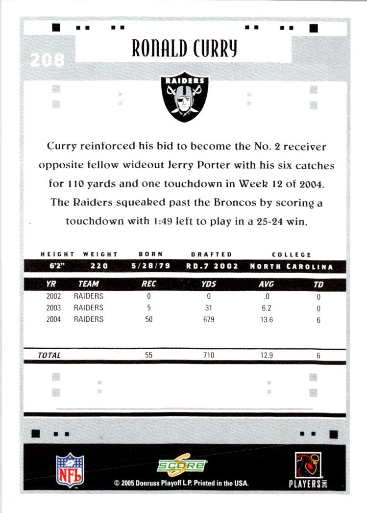 2005 Score Ronald Curry