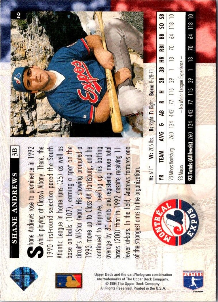 1994 Upper Deck Electric Diamond Shane Andrews