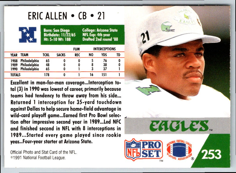 1991 Pro Set Eric Allen