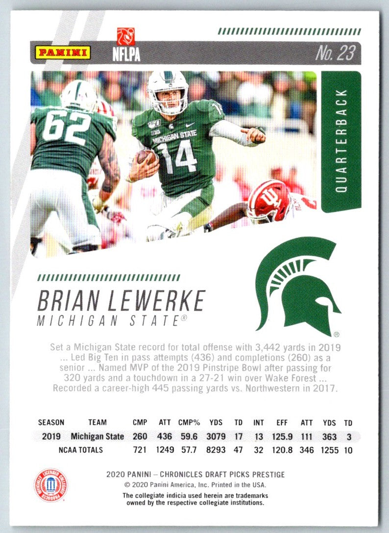 2020 Panini Chronicles Draft Picks Prestige Red Brian Lewerke