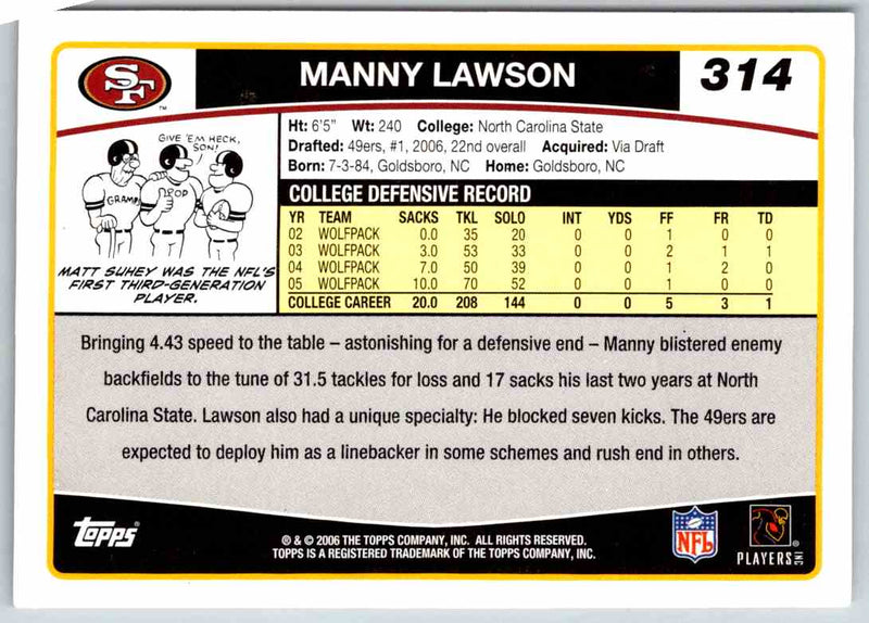 2011 Topps Football Manny Lawson