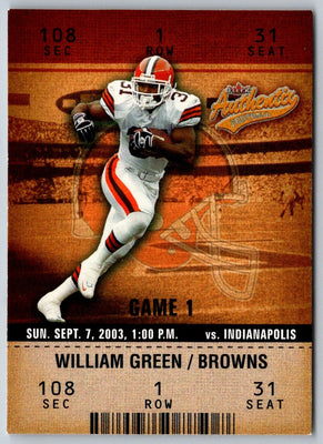 2003 Fleer Authentix William Green #35