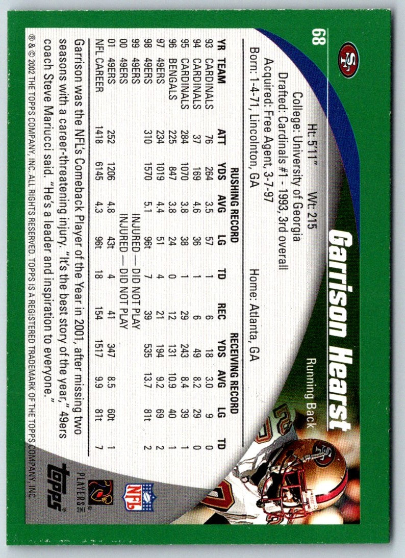 2002 Topps Garrison Hearst