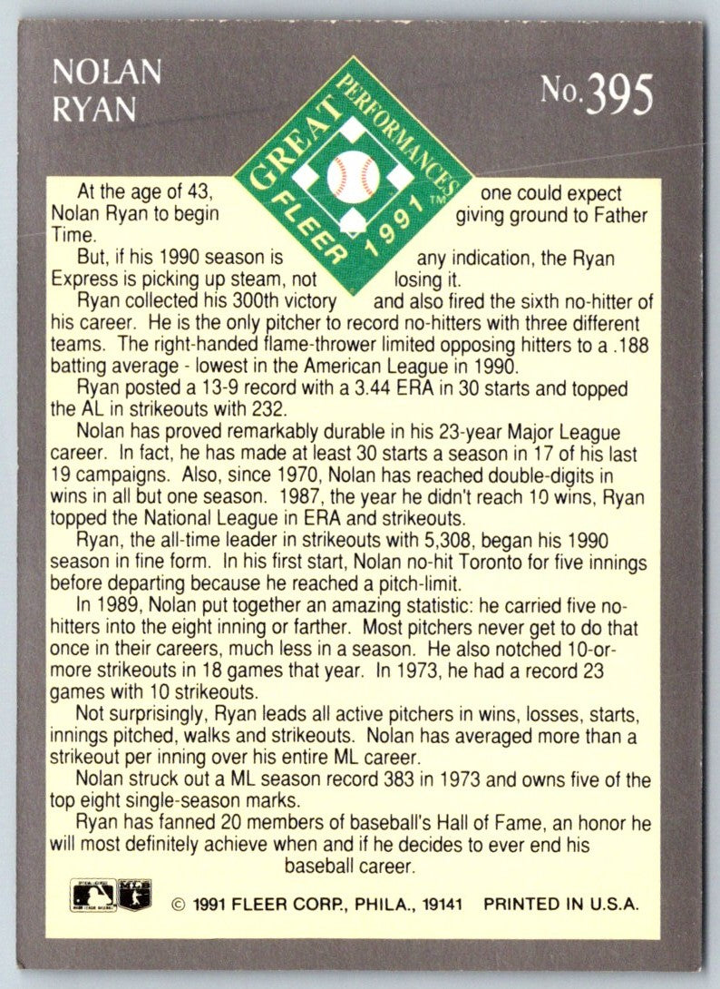 1991 Ultra Nolan Ryan