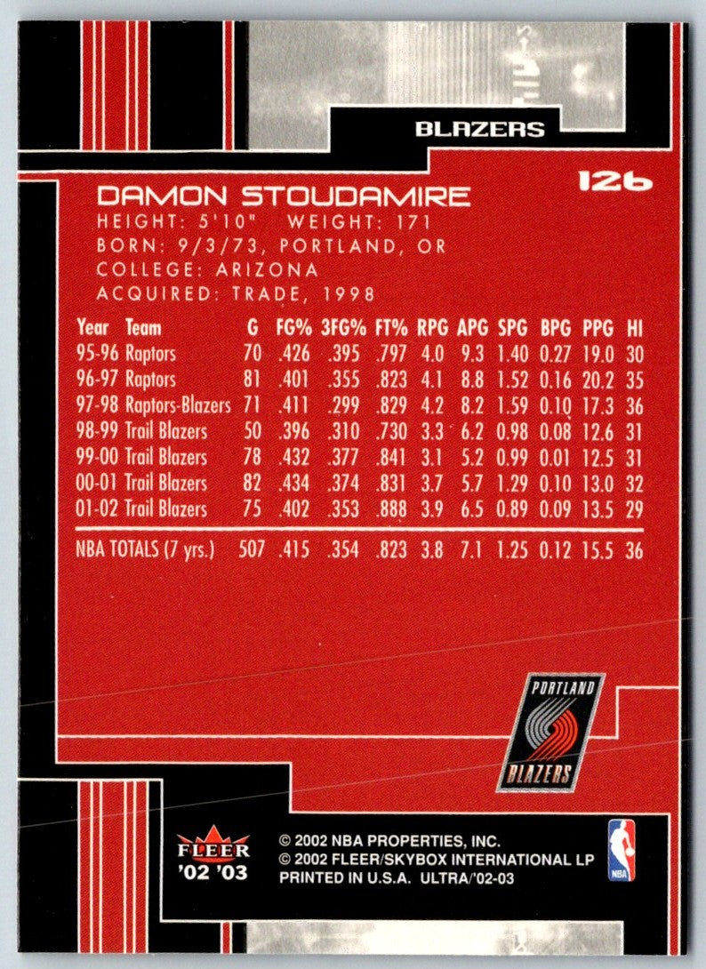 2002 Fleer Tradition Damon Stoudamire