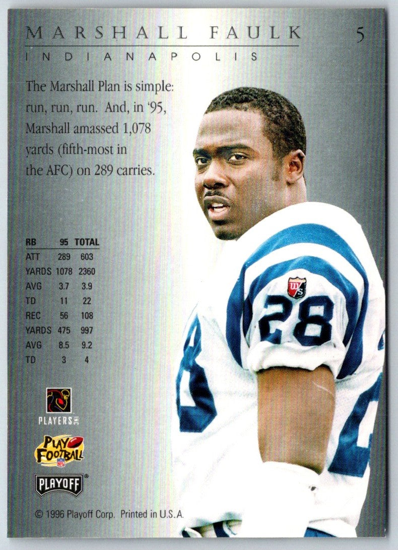 1996 Playoff Trophy Contenders Marshall Faulk