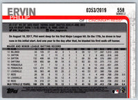 2019 Topps Advanced Stat Phillip Ervin #558 /2019