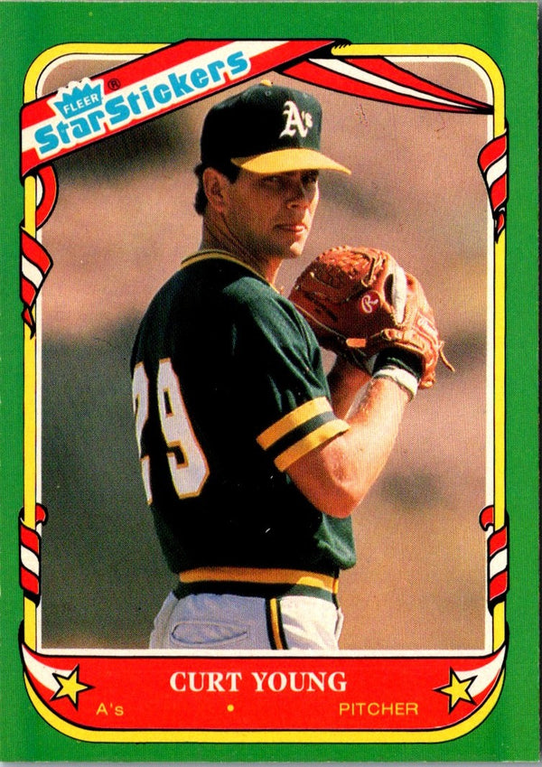 1987 Fleer Star Stickers Curt Young #129