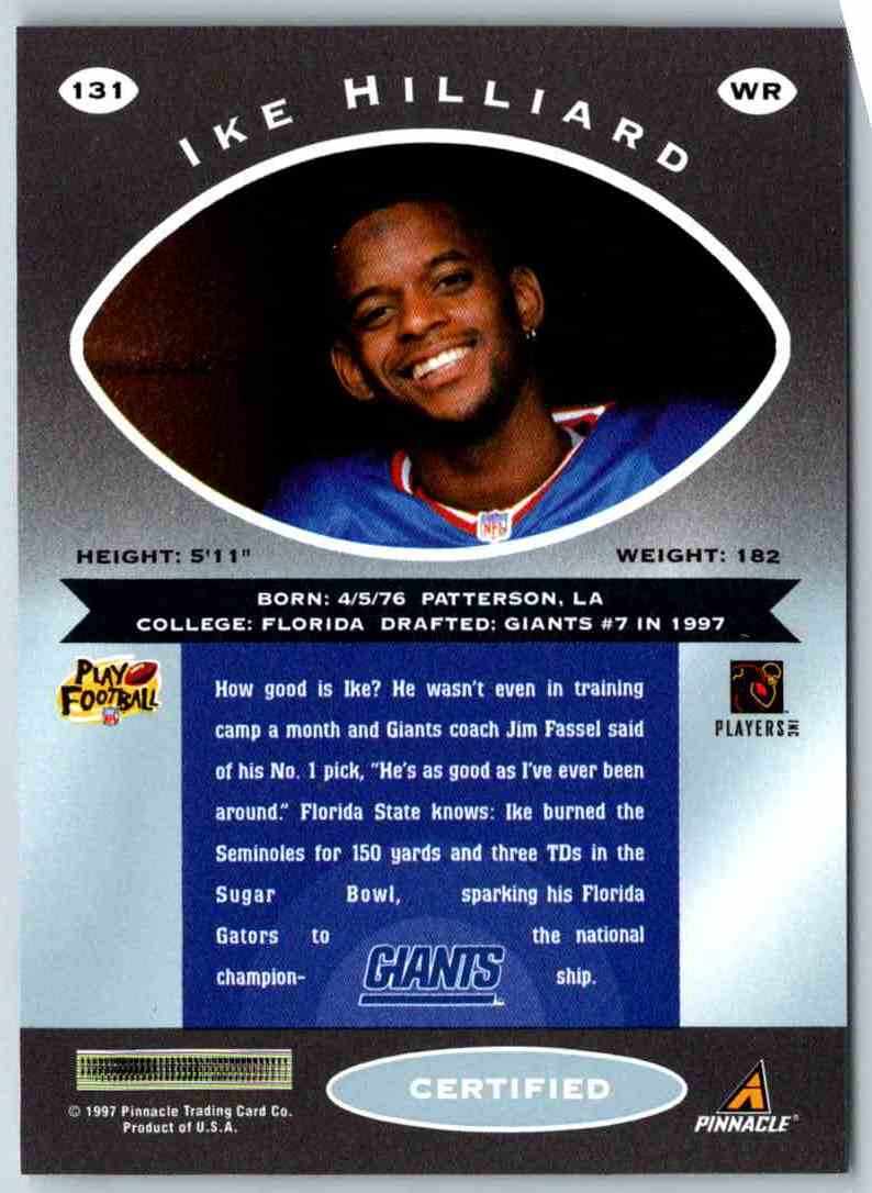 1997 Pinnacle Certified NFL Ike Hilliard