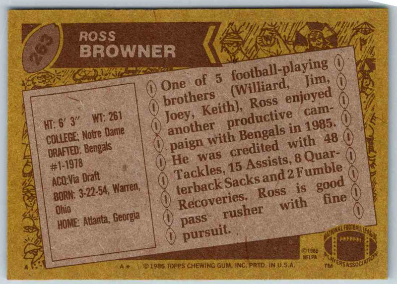1986 Topps Ross Browner