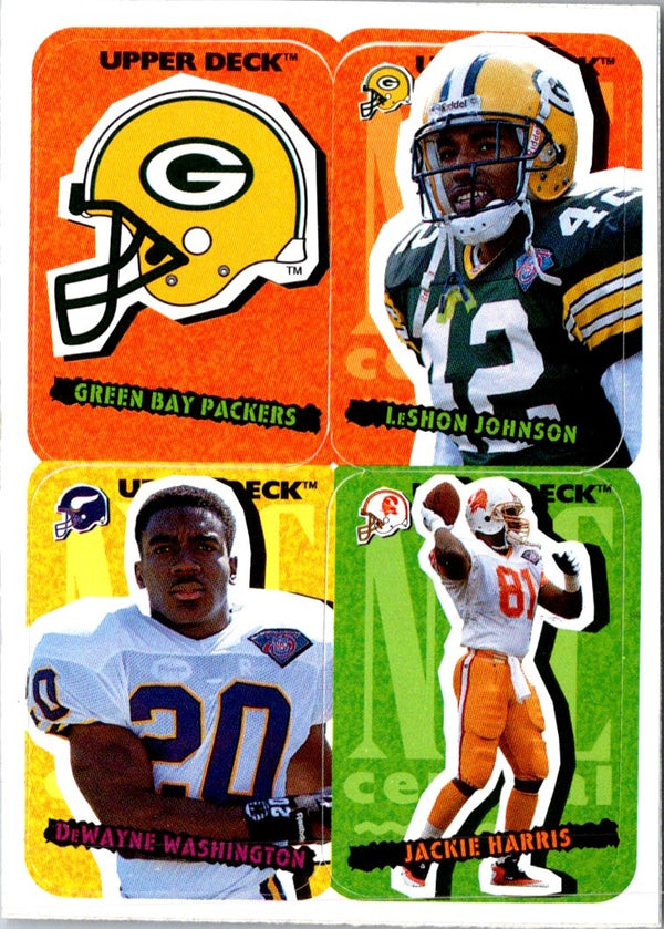 1995 Collector's Choice Update Stick-Ums Green Bay Packers/LeShon Johnson/DeWayne Washington/Jackie Harris #48