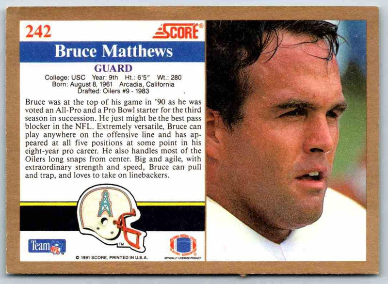 1991 Score Bruce Matthews