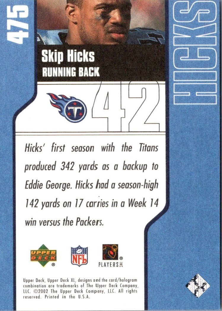 2002 Upper Deck XL Skip Hicks