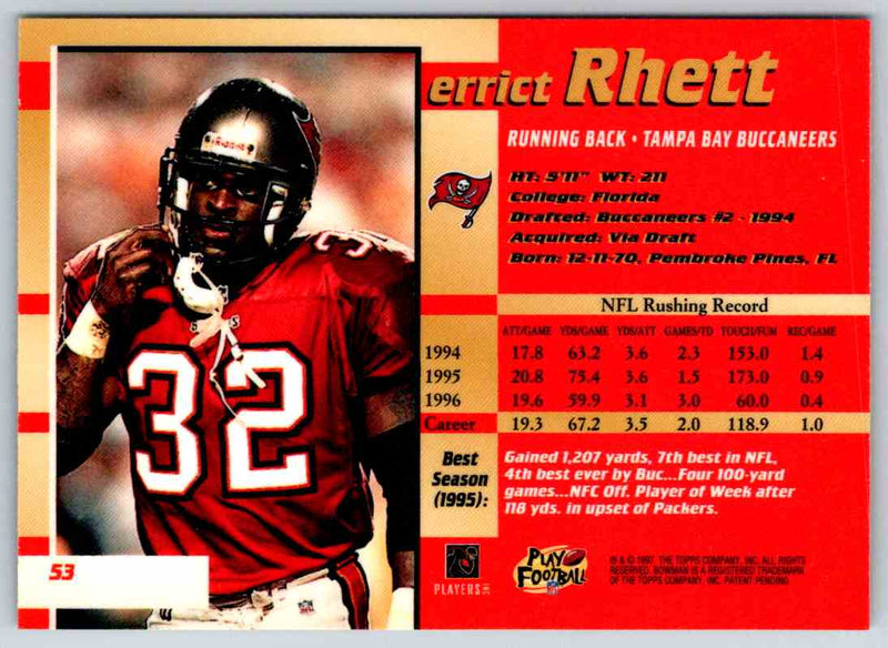 1991 Bowman BestFootball Errict Rhett