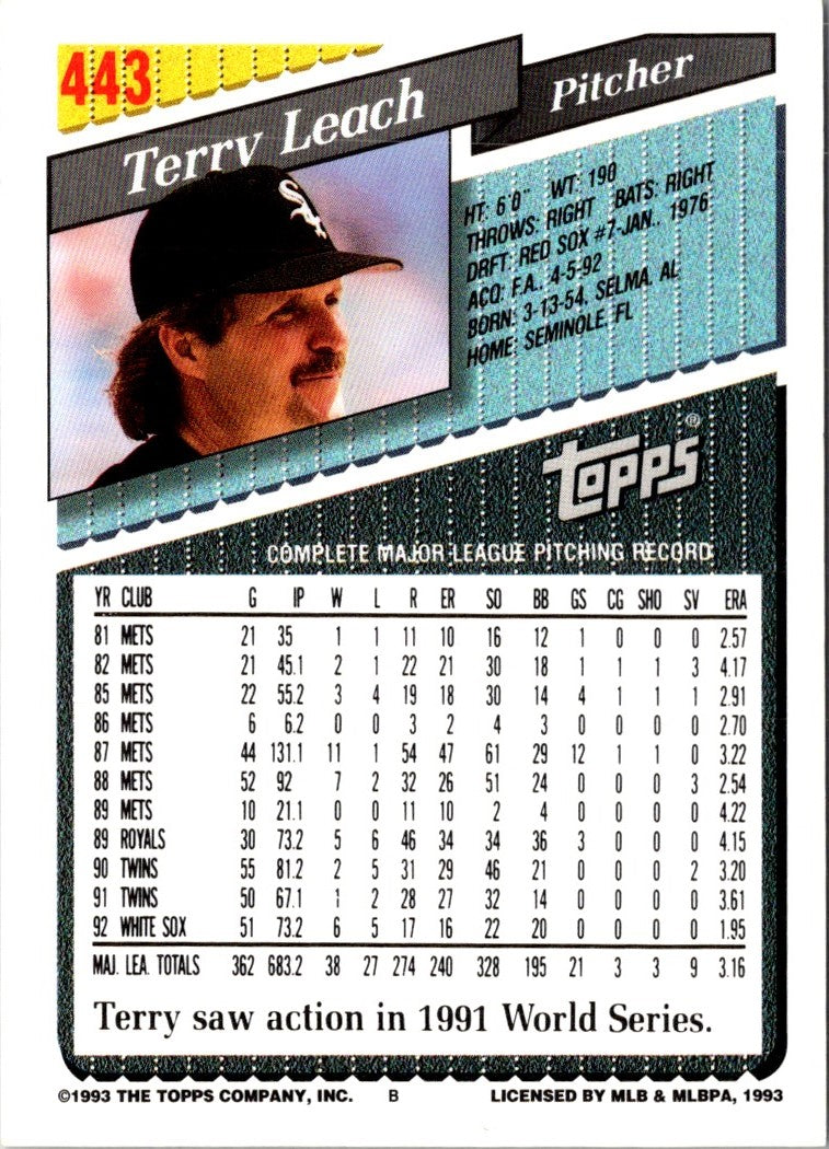 1993 Topps Gold Terry Leach