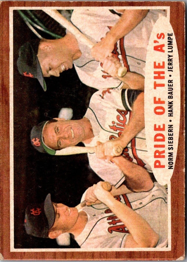 1962 Topps Norm Siebern/Hank Bauer/Jerry Lumpe #127 VG-EX