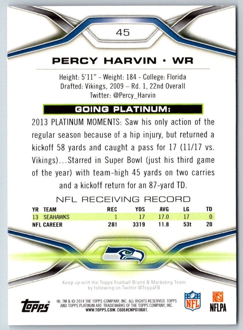 2014 Topps Platinum Percy Harvin