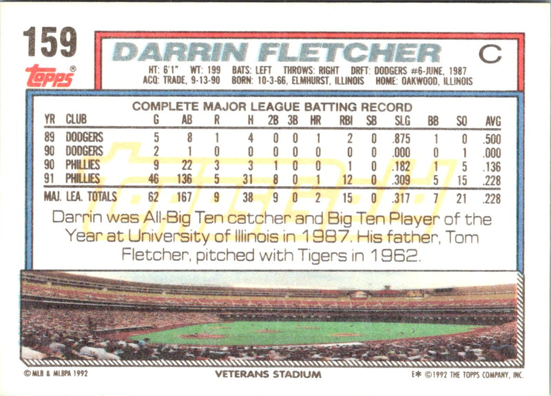 1992 Topps Darrin Fletcher