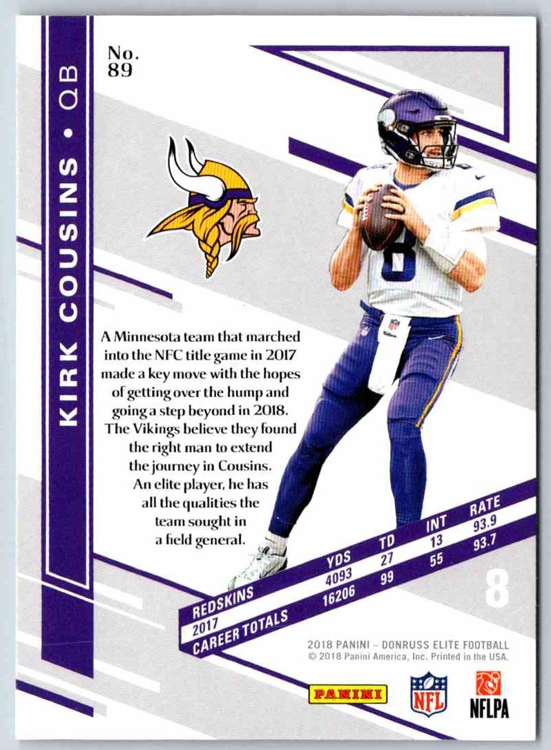 2018 Donruss Elite Kirk Cousins