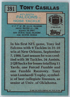1988 Topps Tony Casillas #391 Rookie